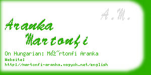 aranka martonfi business card